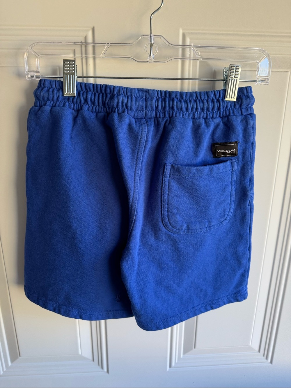Volcom Blue Elastic-Waist Casual Shorts with Logo Tag